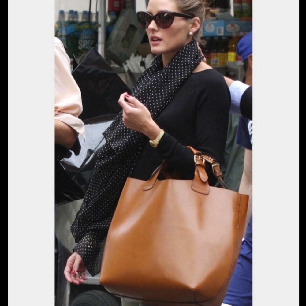 ZARA WOMENS BROWN LEATHER BAG WITH LINER